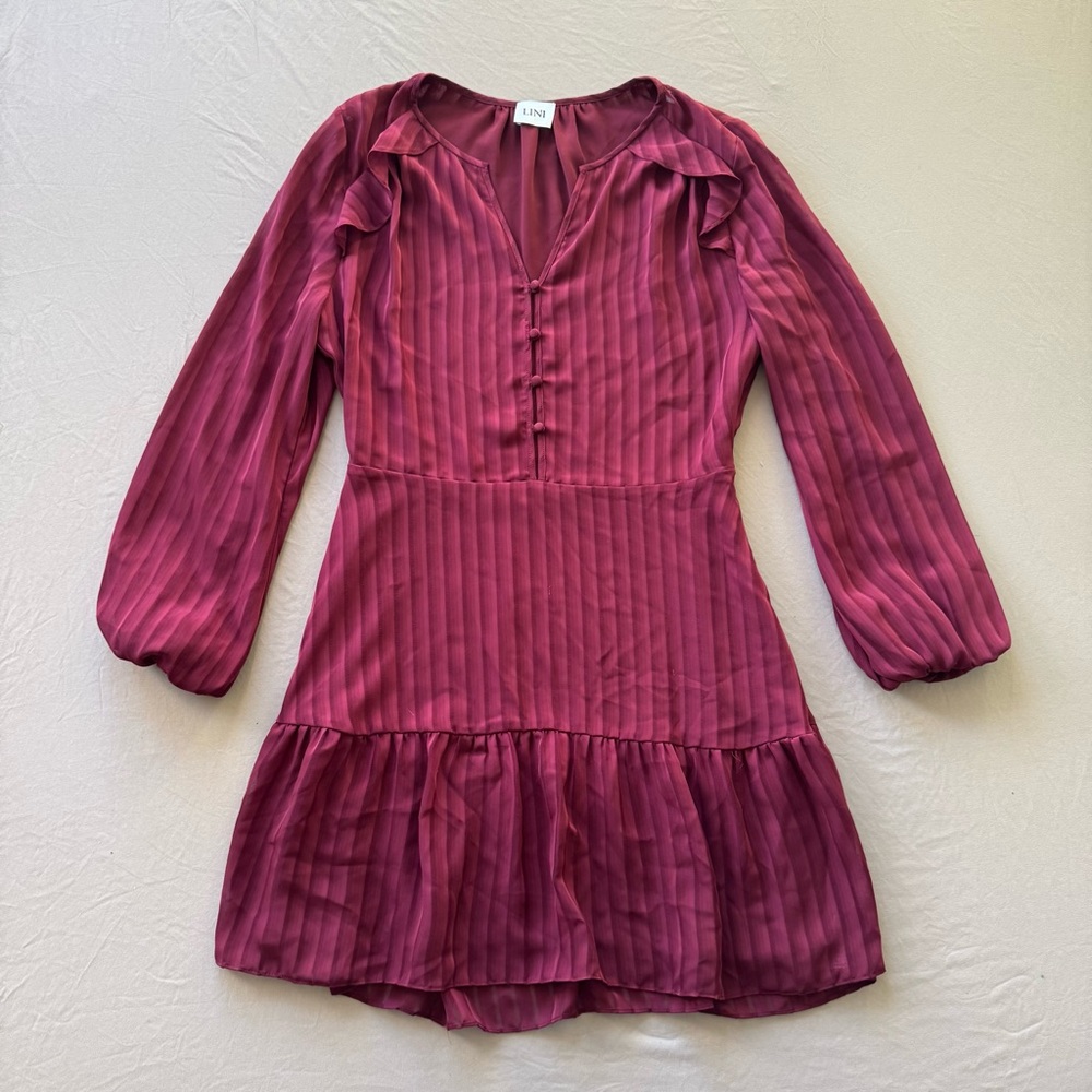 LINI Lucy Striped Flounced Dress